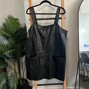 Abercrombie black faux leather dress XL